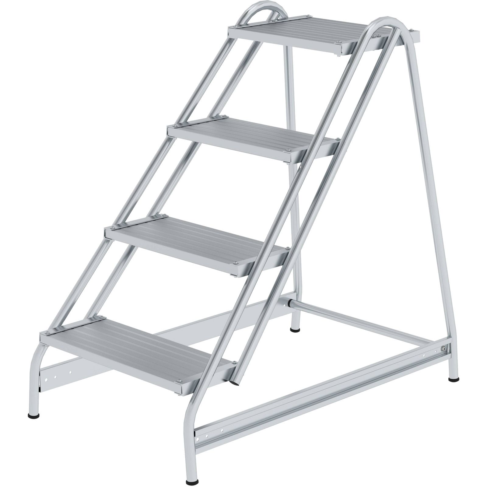 Günzburger Steigtechnik Arbeitspodest einseitig begehbar Aluminium geriffelt 4 Stufen - 050052