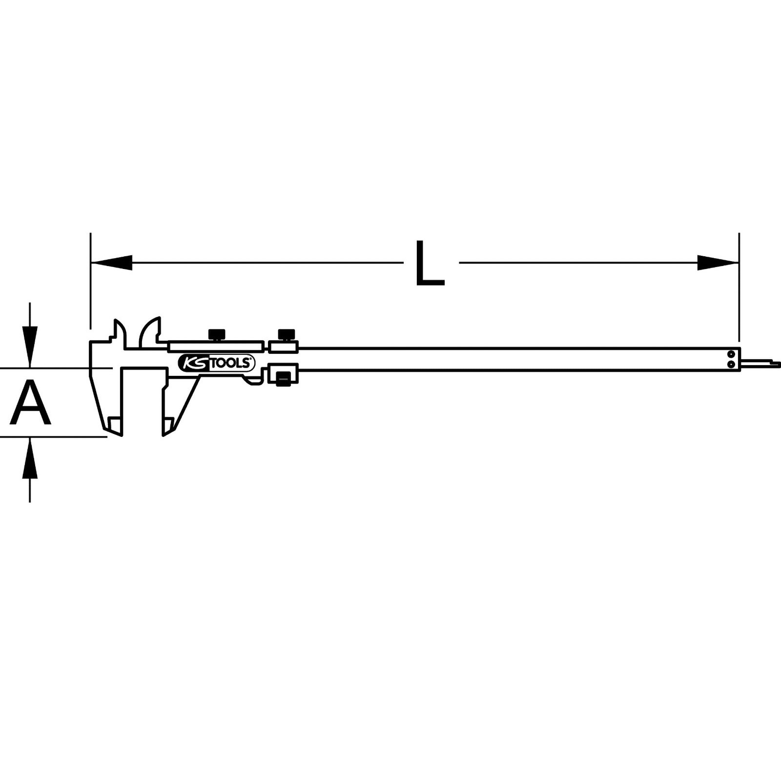 KS TOOLS Werkstatt-Messschieber 0-300 mm 415 mm - 300.0515