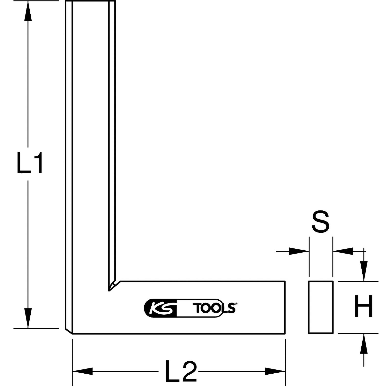 KS TOOLS Flachwinkel nach DIN 875/1 150 mm - 300.0201