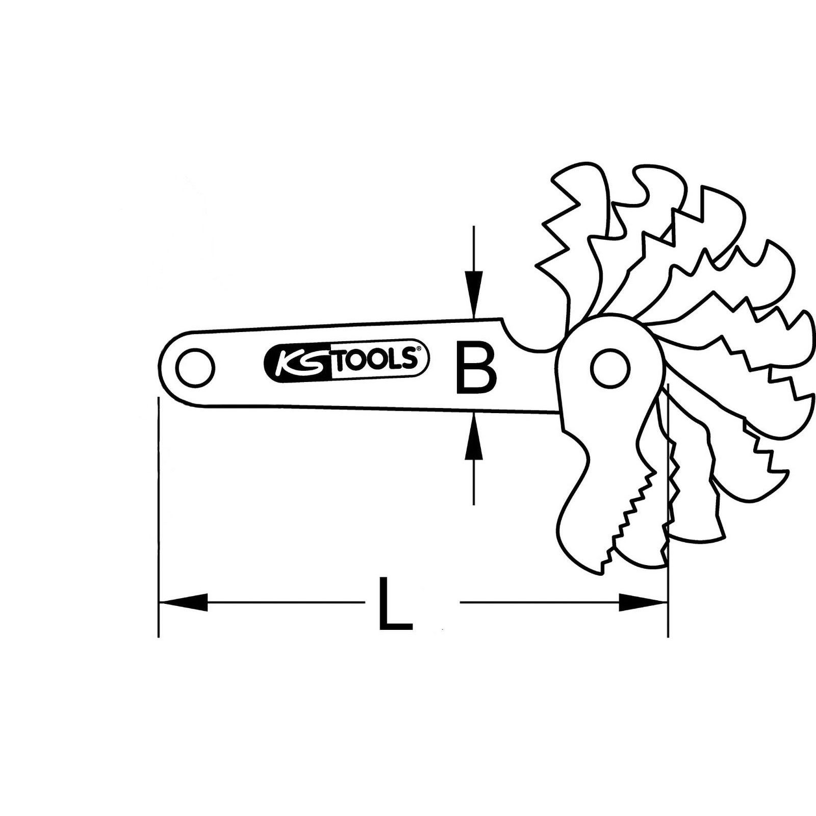 KS TOOLS Trapez-Gewindestahllehre für 30° Gewinde 2-12 mm - 300.0622