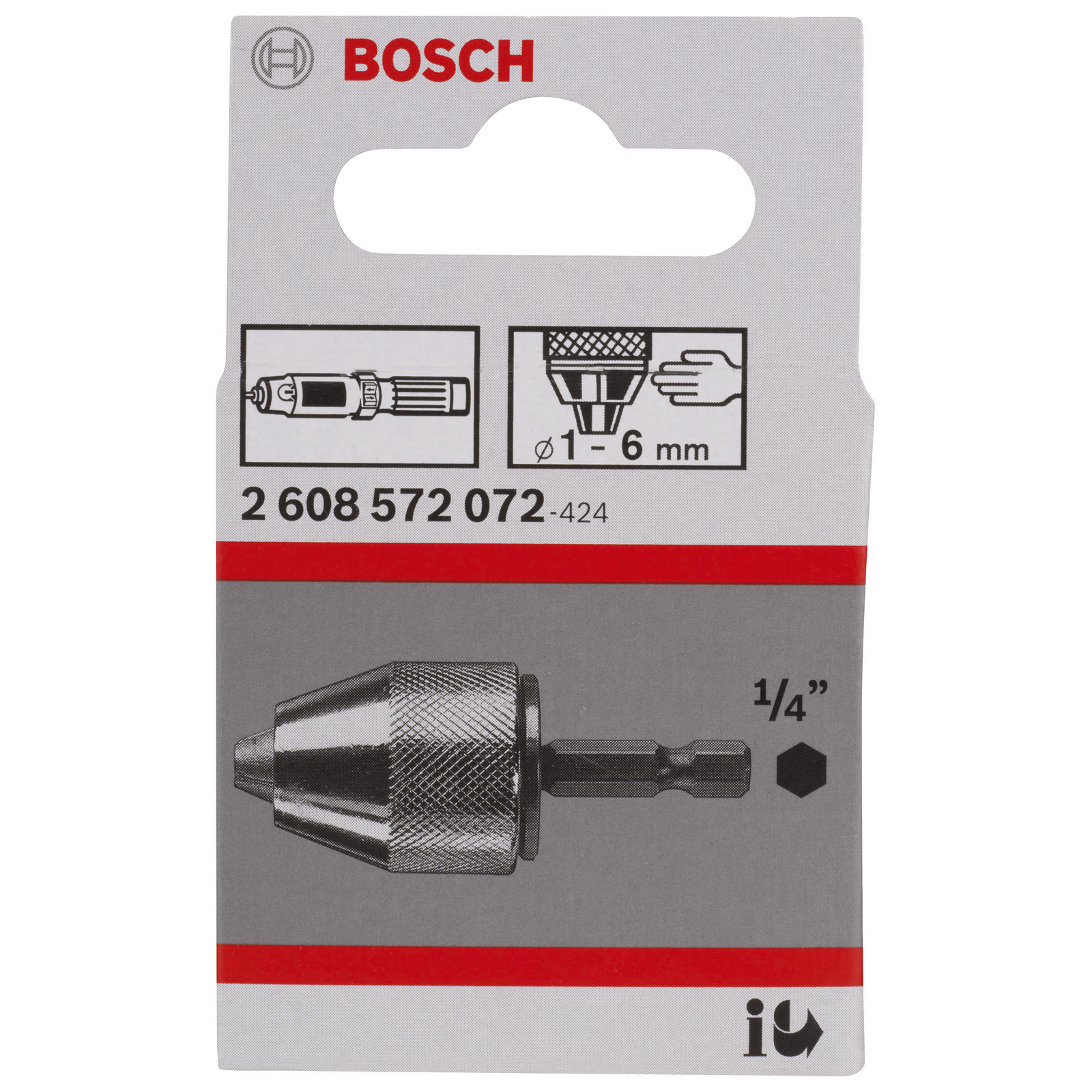 Bosch Schnellspannbohrfutter bis 10 mm 1 bis 6 mm 1/4" bis Außensechskantschaft - 2608572072