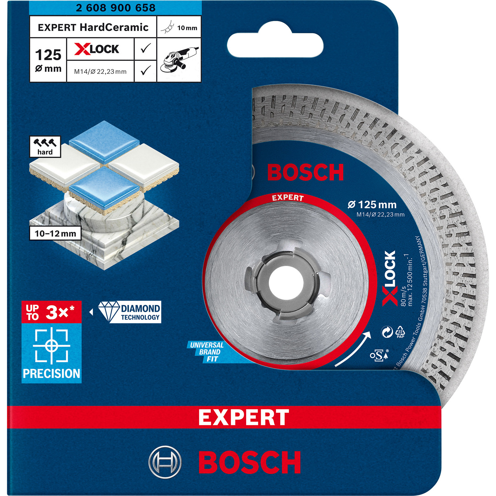 Bosch Expert HardCeramic X-LOCK Diamanttrennscheiben 125 x 22,23 x 1,4 x 10 mm - 2608900658