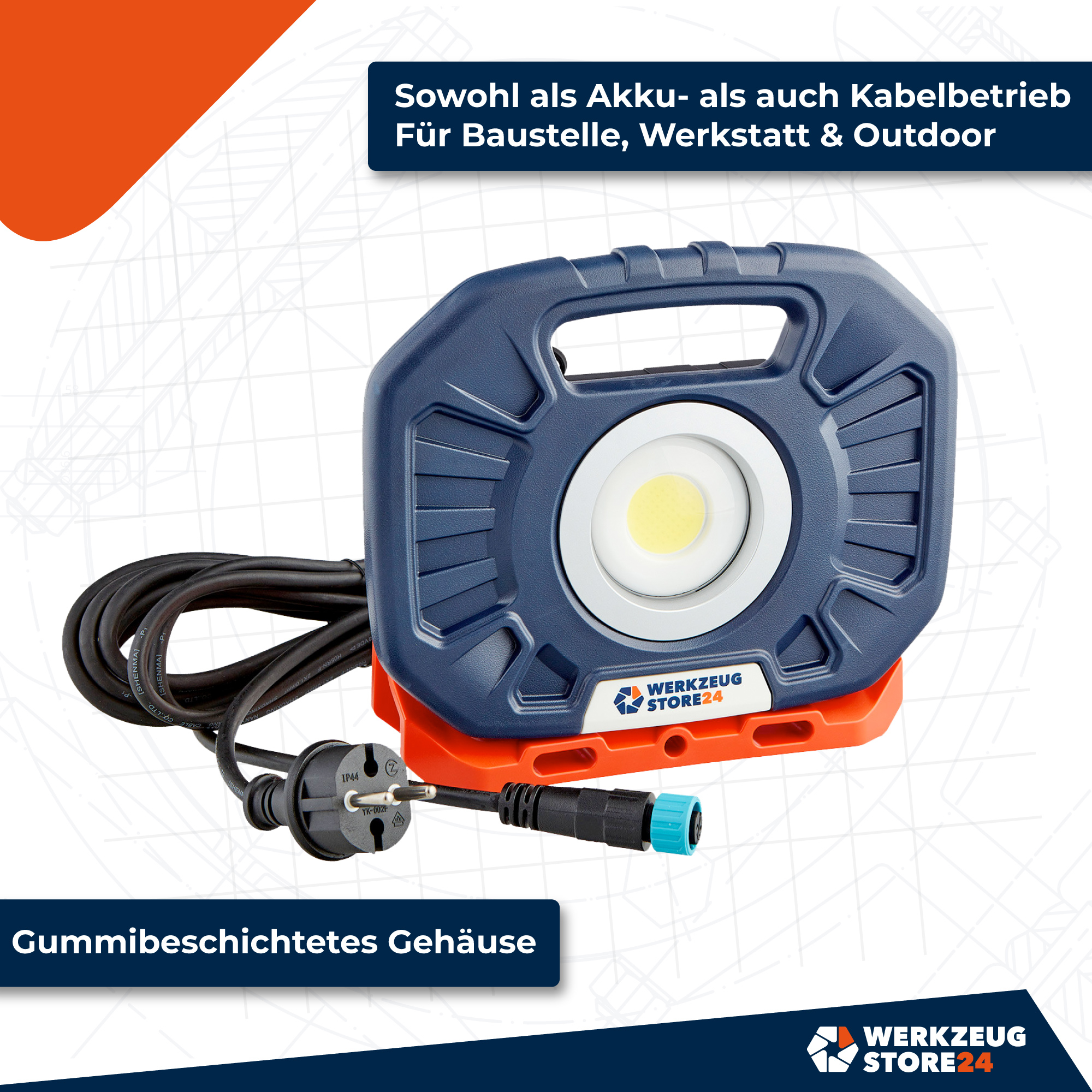 WS24 Akku LED-Baustrahler 2.500 Lumen (COB) 25 W - WS24-100043