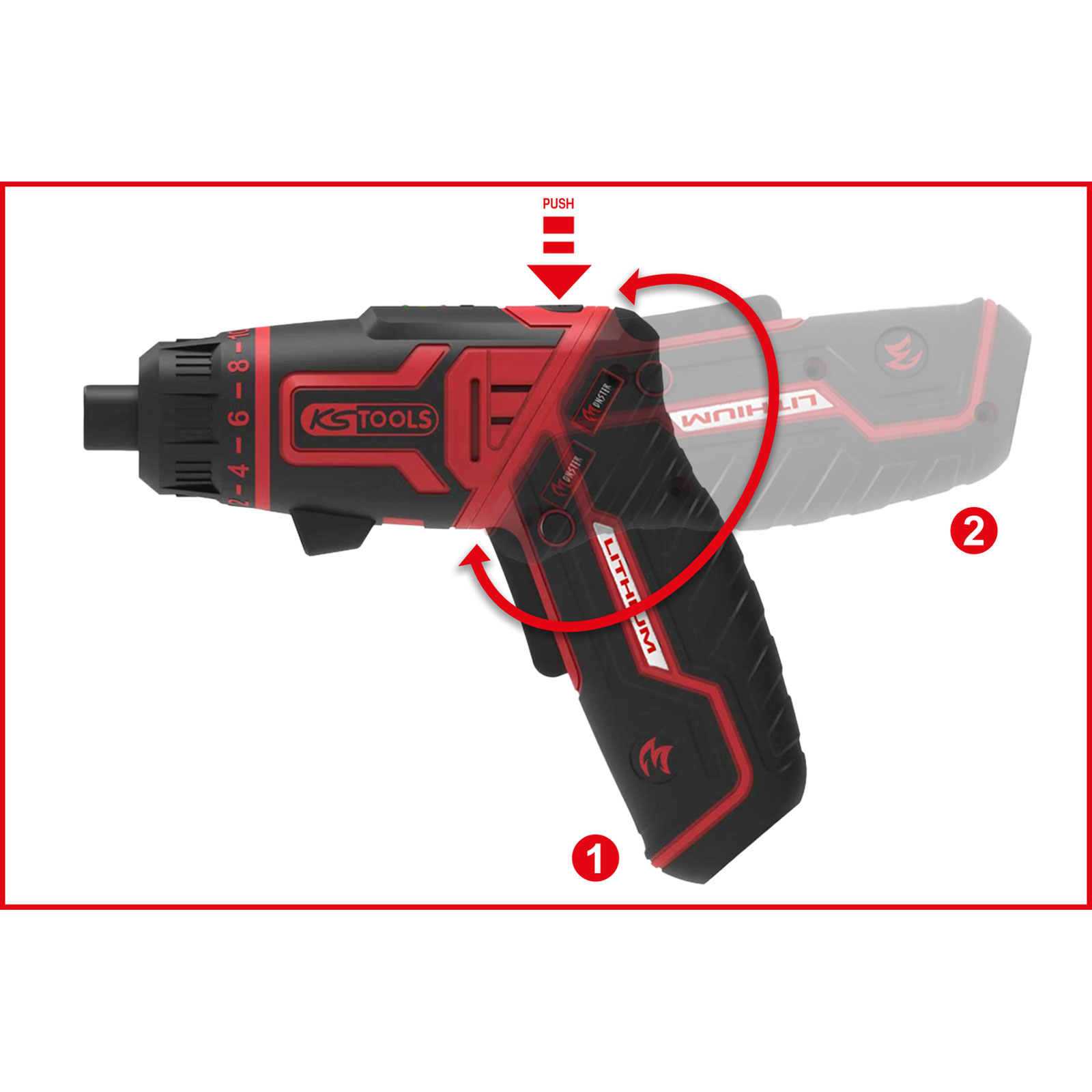 KS TOOLS eMONSTER 1/4“ Akku-Bit-Schrauber-Satz, 27-tlg. - 515.6500