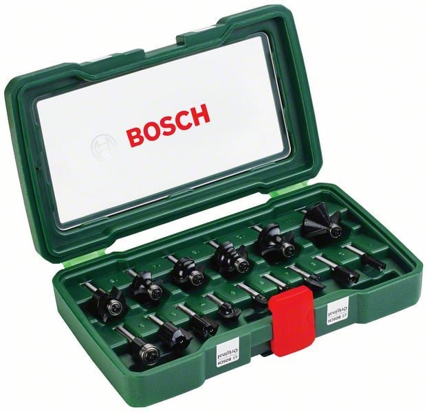 Bosch Fräser-Set-HM 15tlg. Durchmesser: 1/4 Schaft - 2607019468