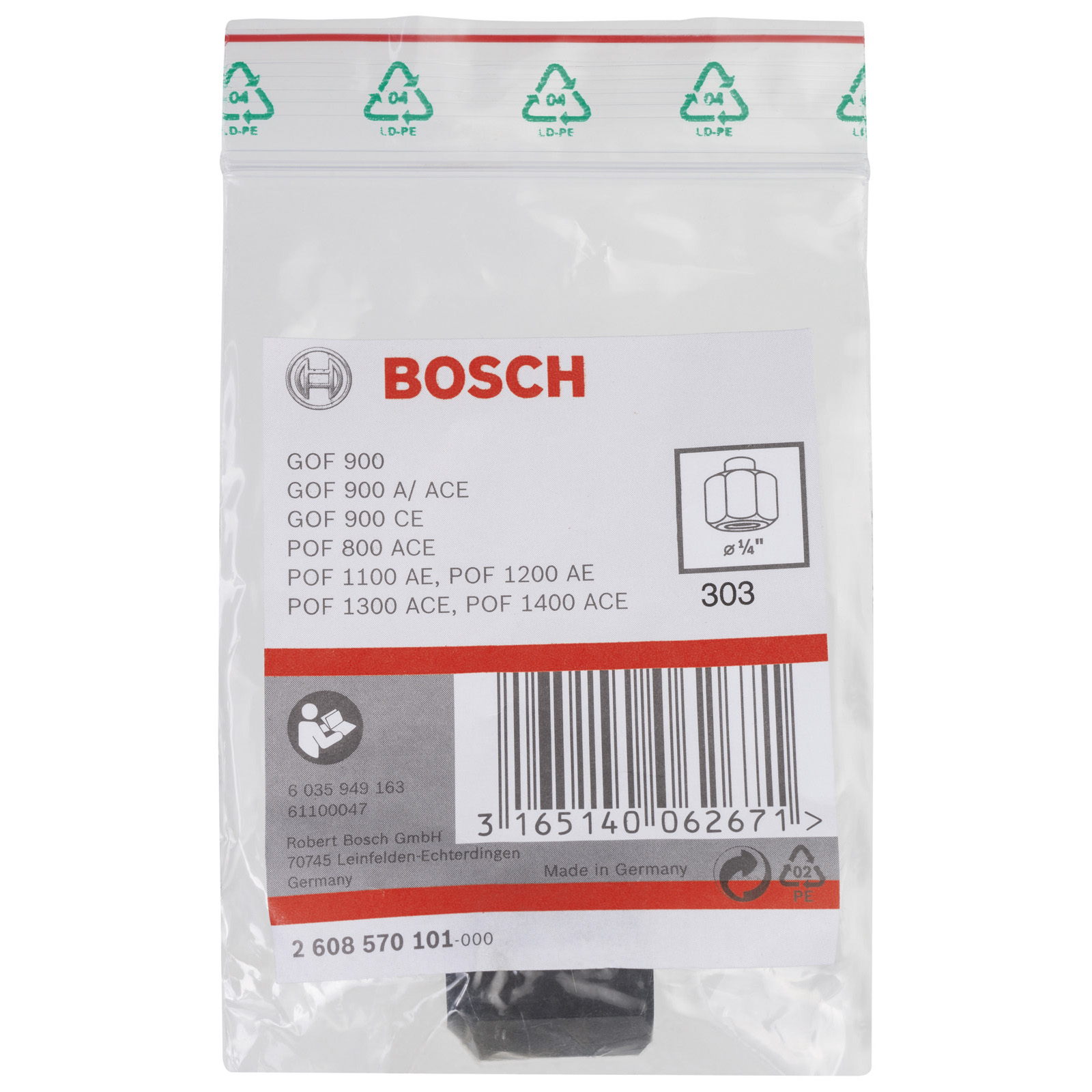 Bosch Spannzange 1/4" 19 mm - 2608570101