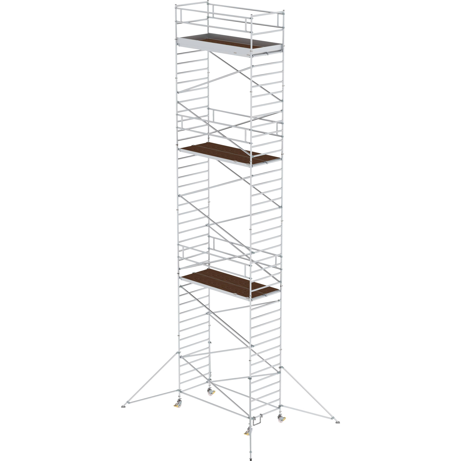 Günzburger Steigtechnik Rollgerüst 1,35 x 3 m mit Ausleger & Doppel-Plattform Plattformhöhe 11,35 m - 169136