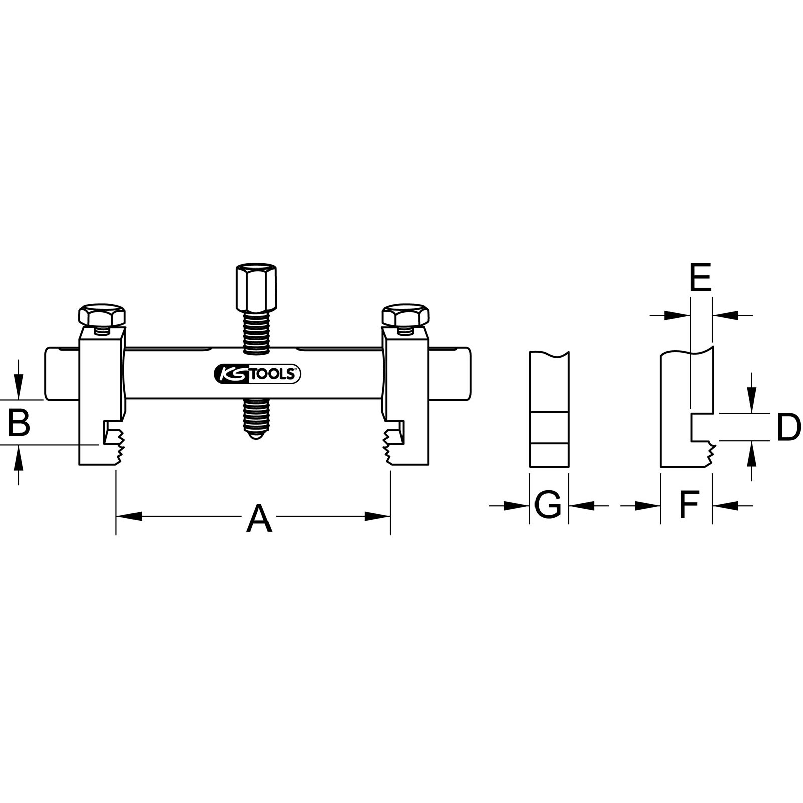 KS TOOLS Universal-Rillen-Riemenscheiben-Abzieher Ø 40-165 mm - 150.3170