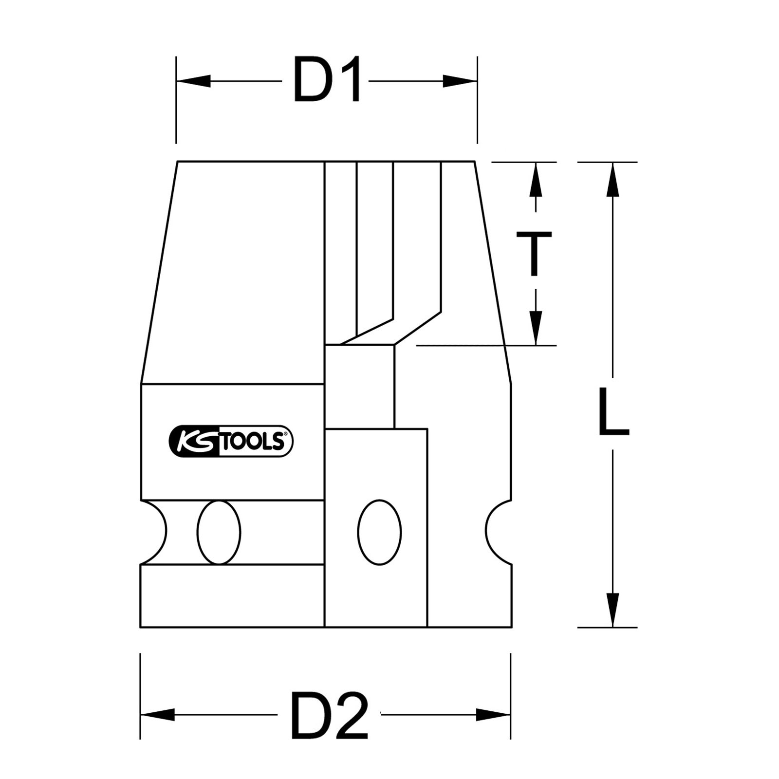 KS TOOLS 1/2" Sechskant-Kraft-Stecknuss kurz 18 mm - 515.1018