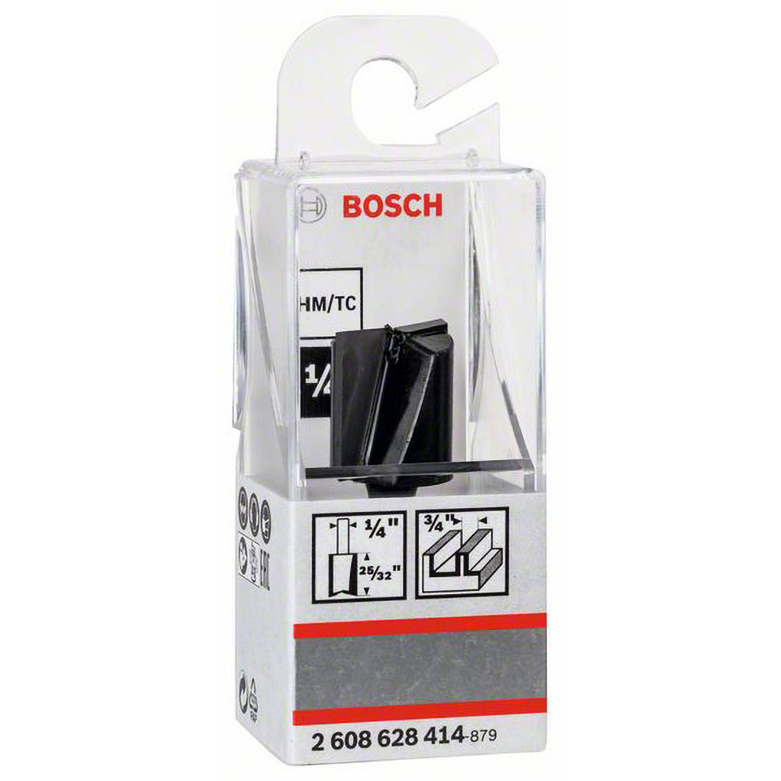 Bosch Nutfräser 1/4" Ø 19 mm L 19,6 mm G 51 mm - 2608628414