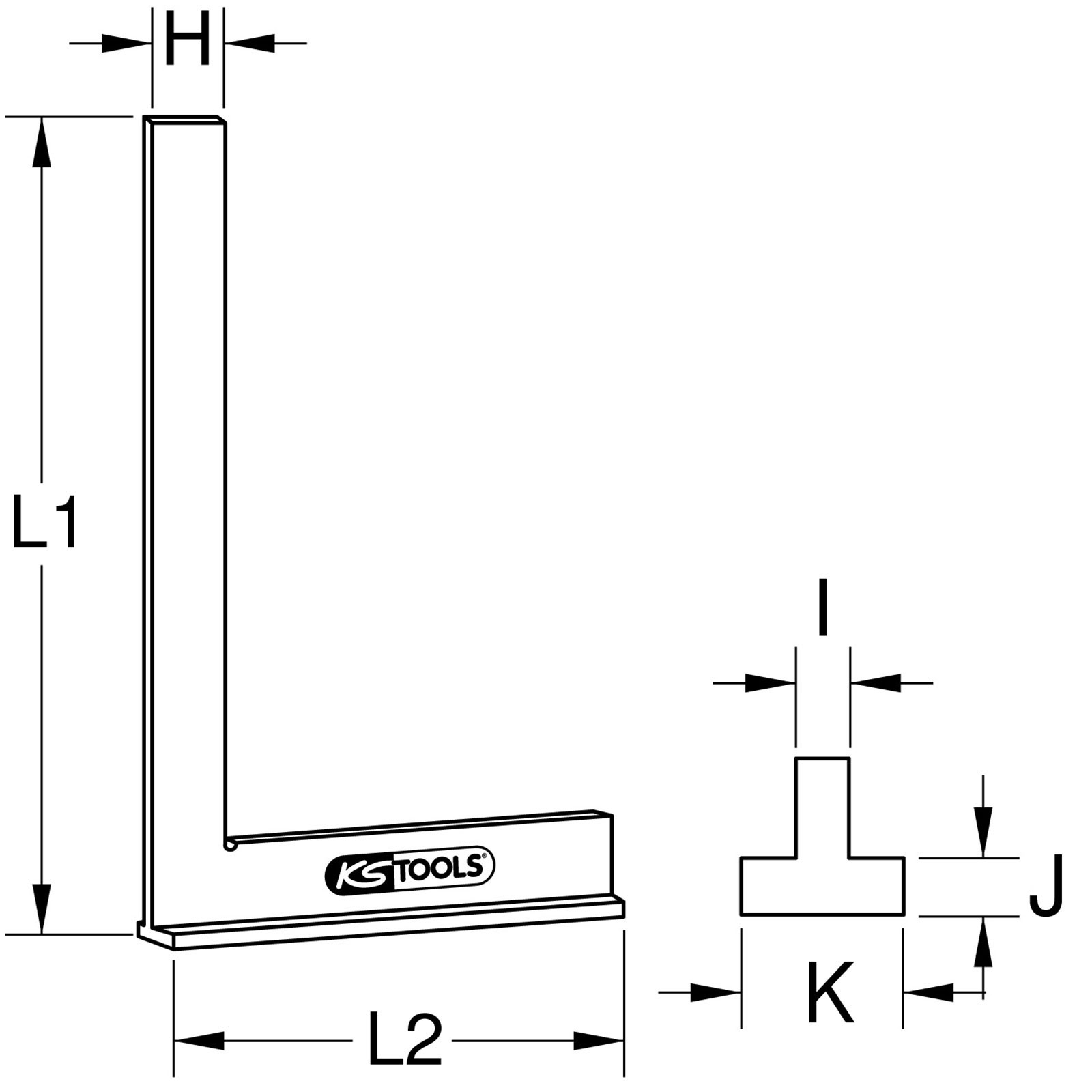 KS TOOLS Anschlagwinkel nach DIN 875/2 200 mm - 300.0284