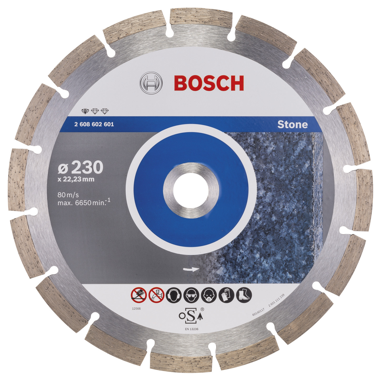 Bosch Diamanttrennscheibe Standard for Stone 230x22,23x2,3x10 mm 2608602601