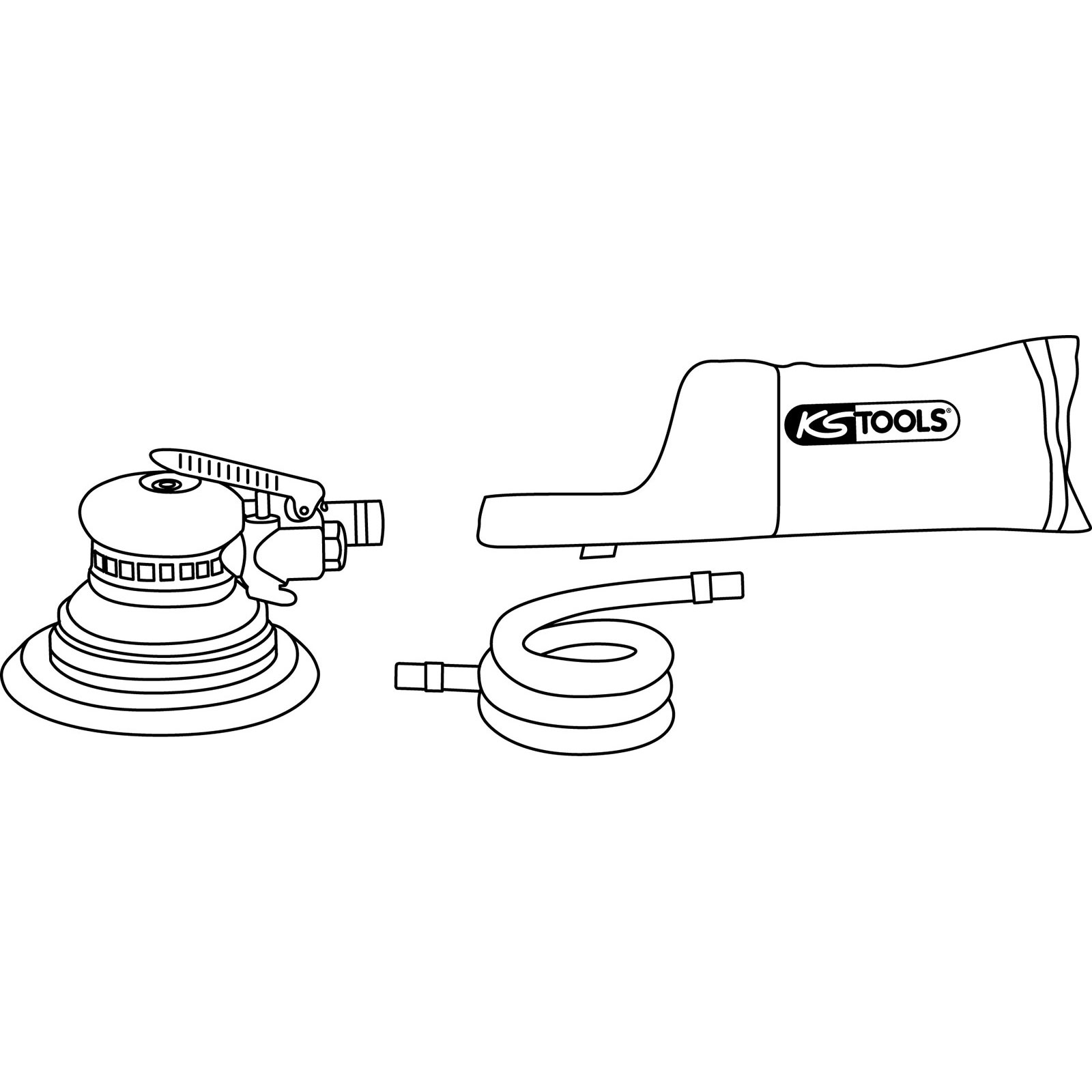 KS TOOLS Feinschliff-Druckluft-Excenterschleifer mit Staubabsaugung - 515.3061