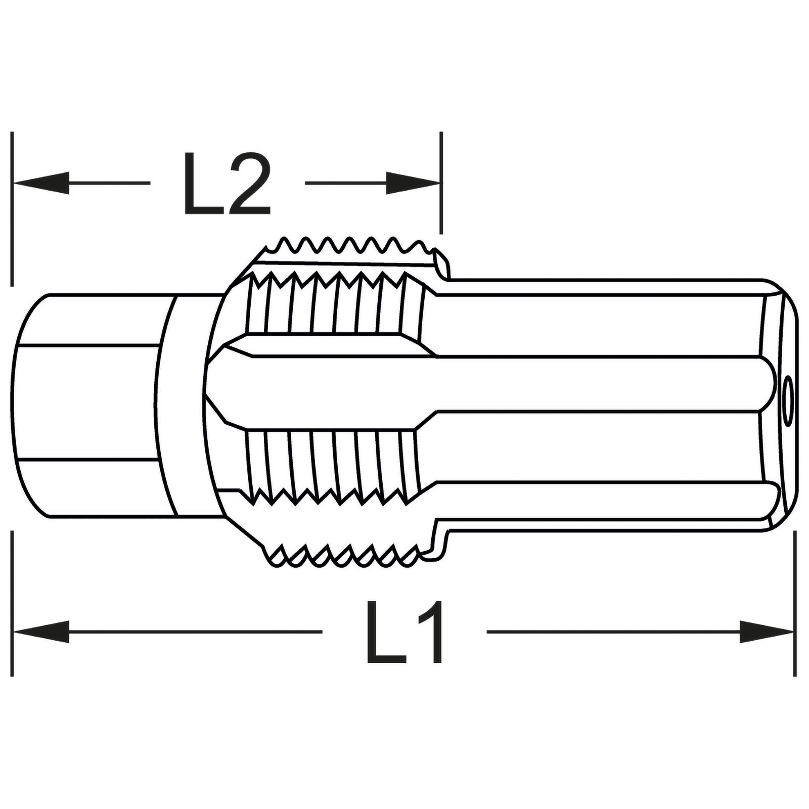 KS TOOLS Gewindeschneider mit Führungsbolzen für NOX-Sensoren M20 x 1,5 - 150.2544