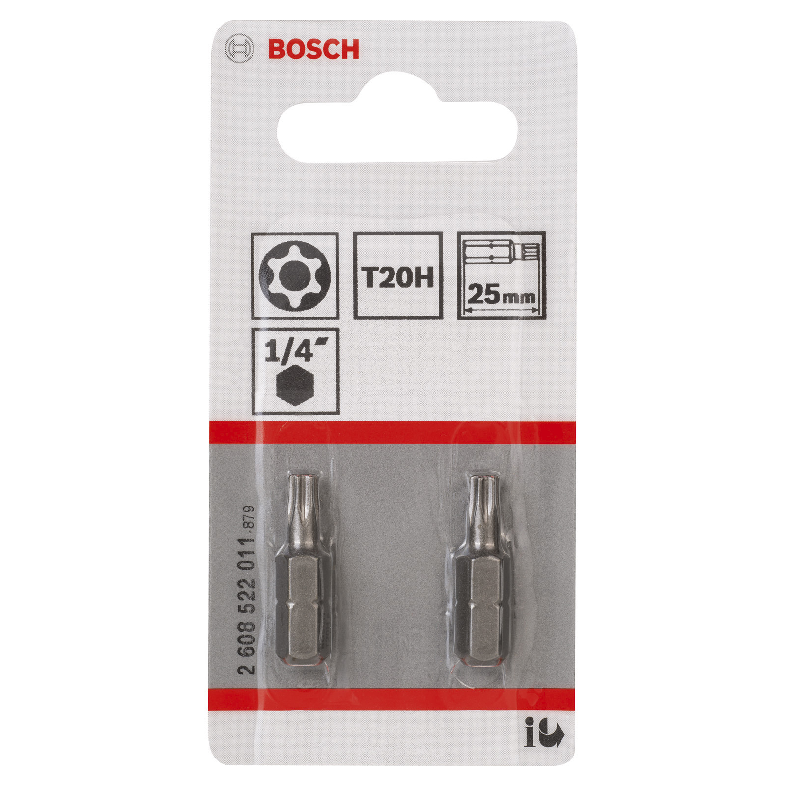 Bosch 2x Security-Torx-Schrauberbit Extra-Hart, T20H, 25 mm - 2608522011