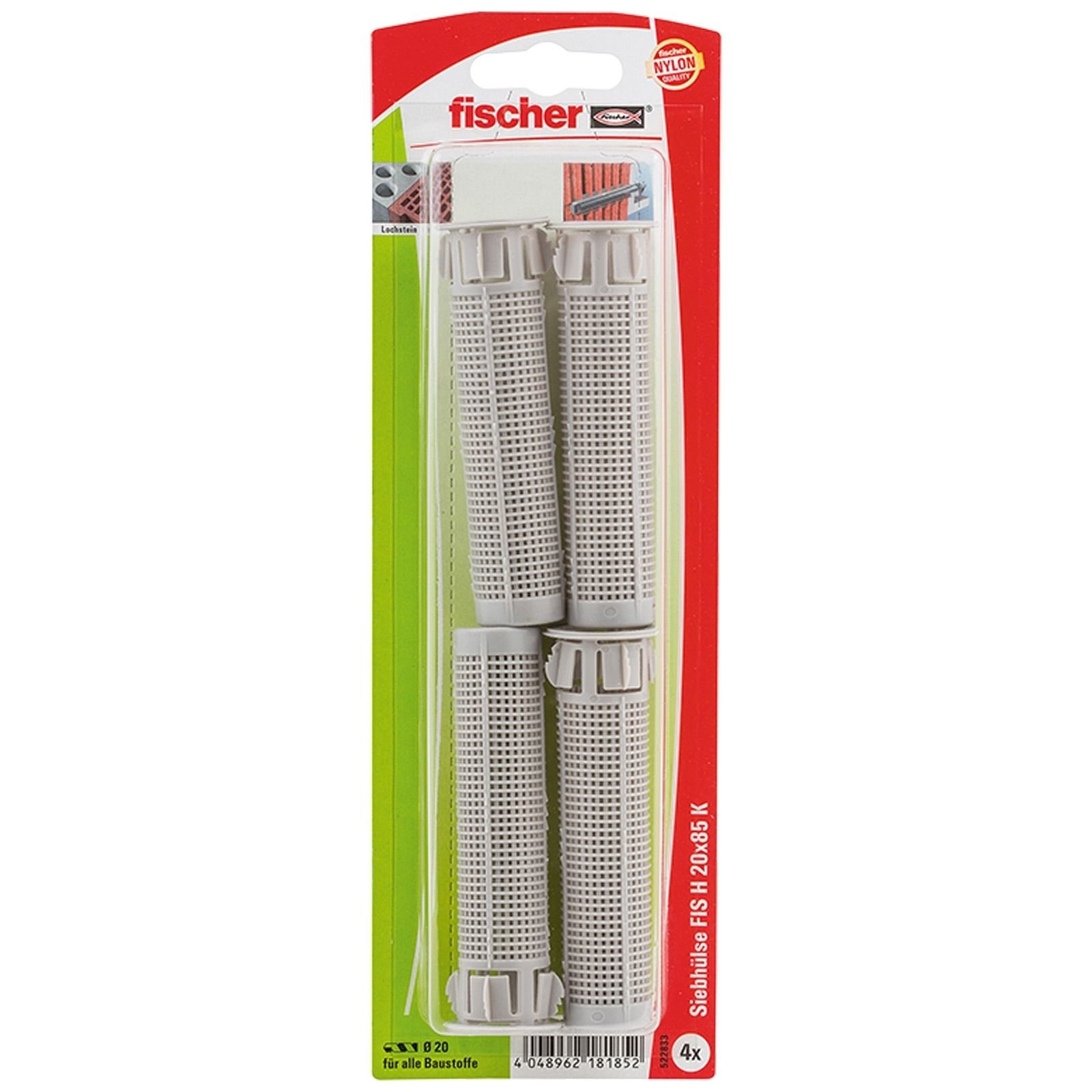 Fischer 4x Ankerhülse FIS H 20x85 K Kunststoff - 522833