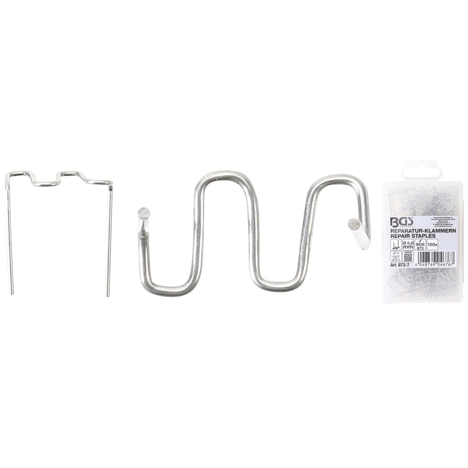 BGS Reparatur-Klammern W-Form Ø 0,8 mm 100tlg. - 873-7