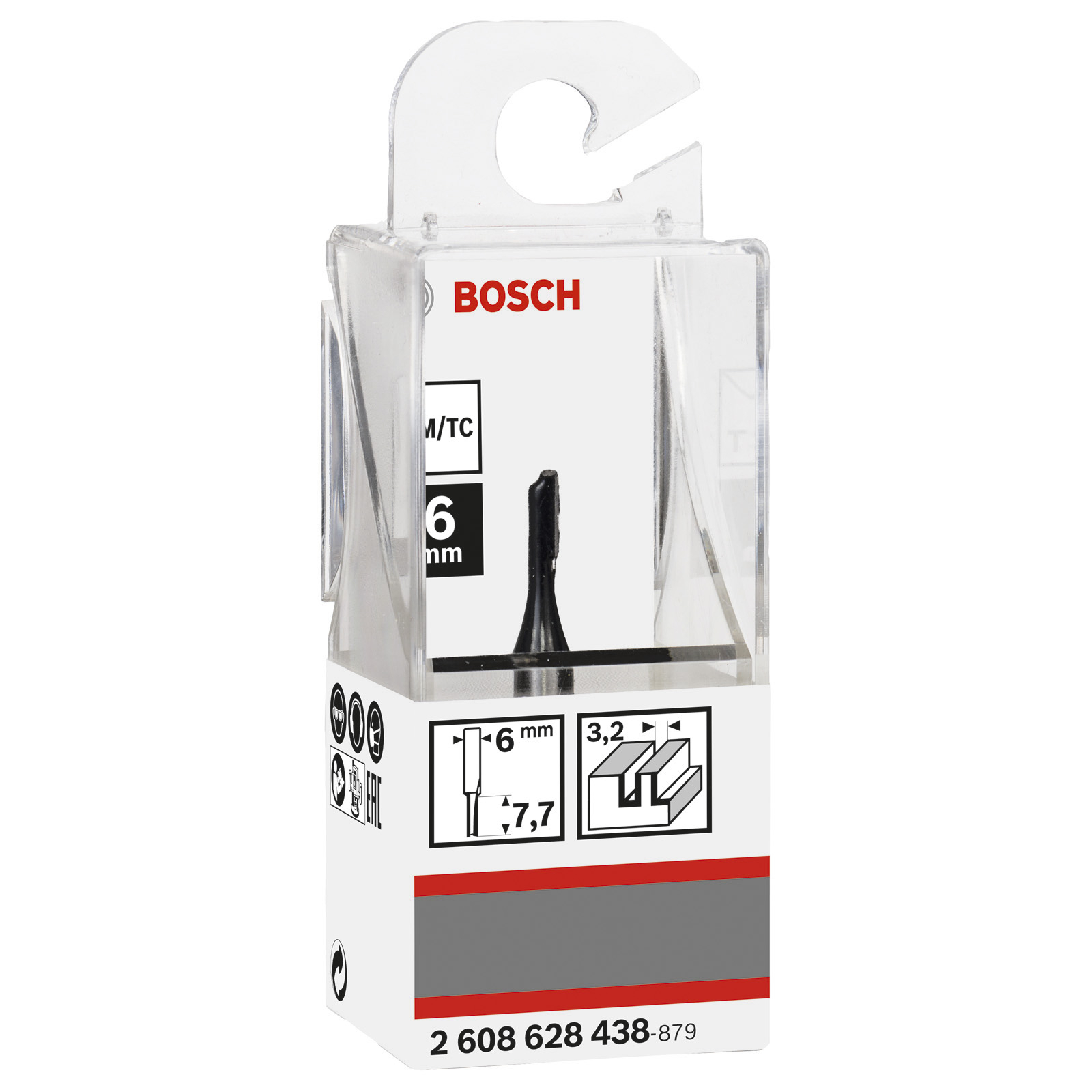 Bosch Nutfräser Standard for Wood 6 mm D1 3,2 mm L 7,7 mm G 51 mm - 2608628438