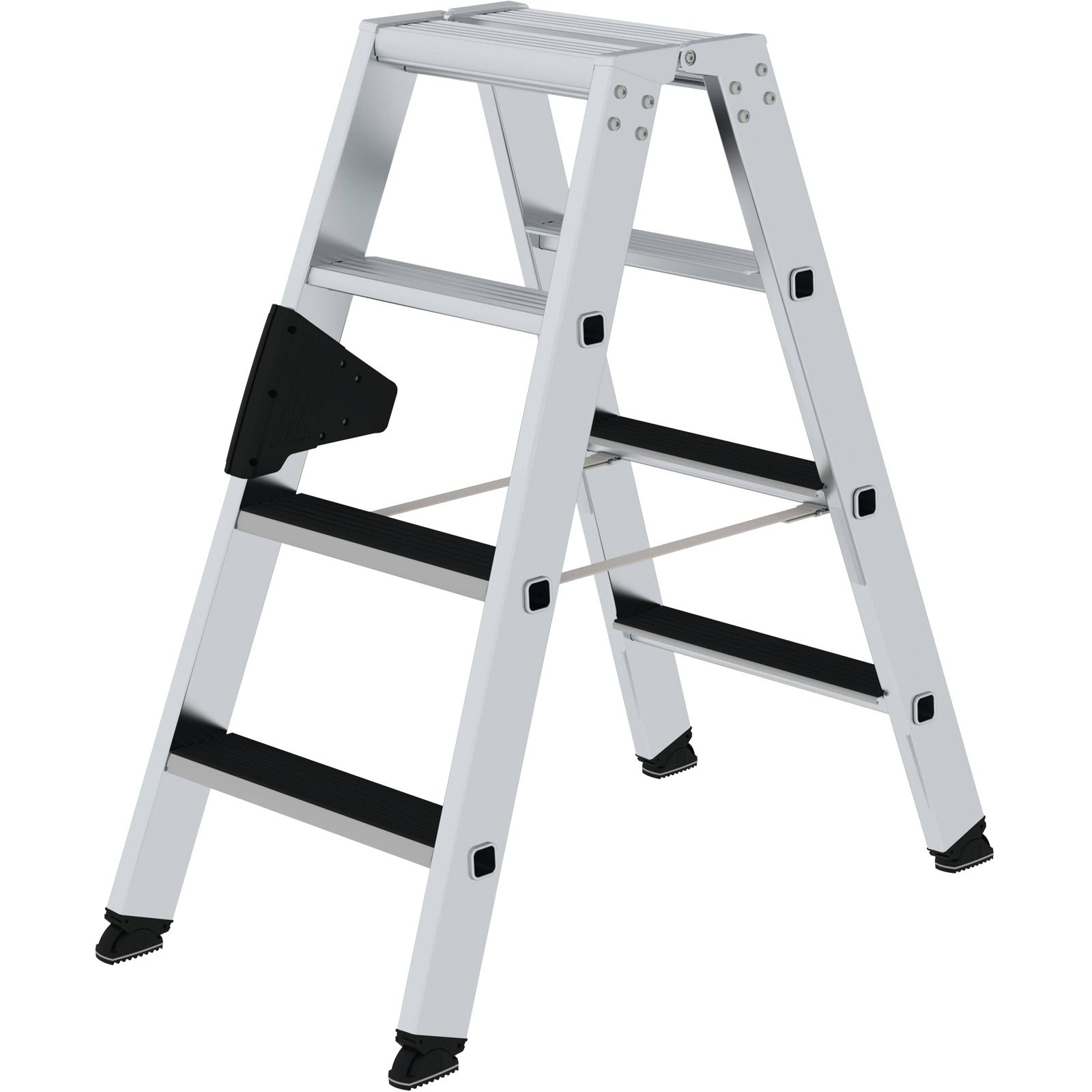 Günzburger Steigtechnik Stufen-Stehleiter beidseitig begehbar mit clip-step 2 x 4 Stufen - 041604