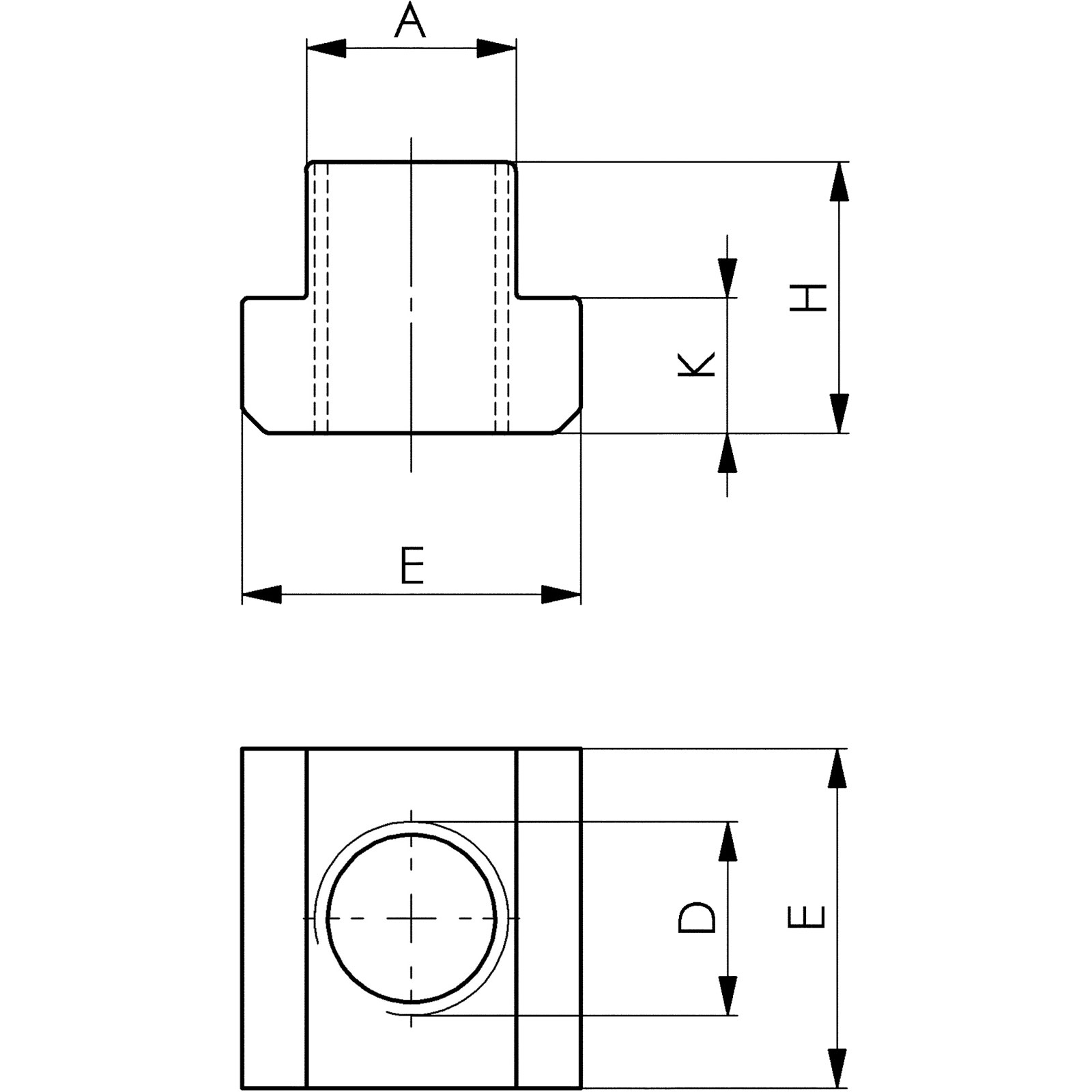 AMF T-Nutenstein DIN 508 T-Nut 14 mm M12 - 80044