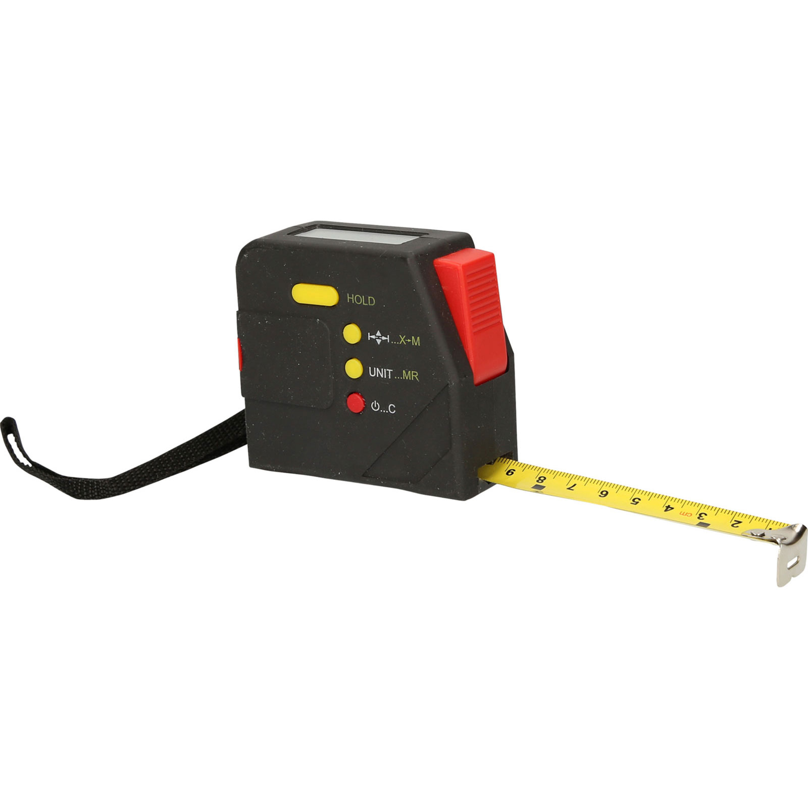 KS TOOLS Elektrisches Bandmaß mit Feststeller und Gürtelclip digital 5 m 19 mm - 300.1111