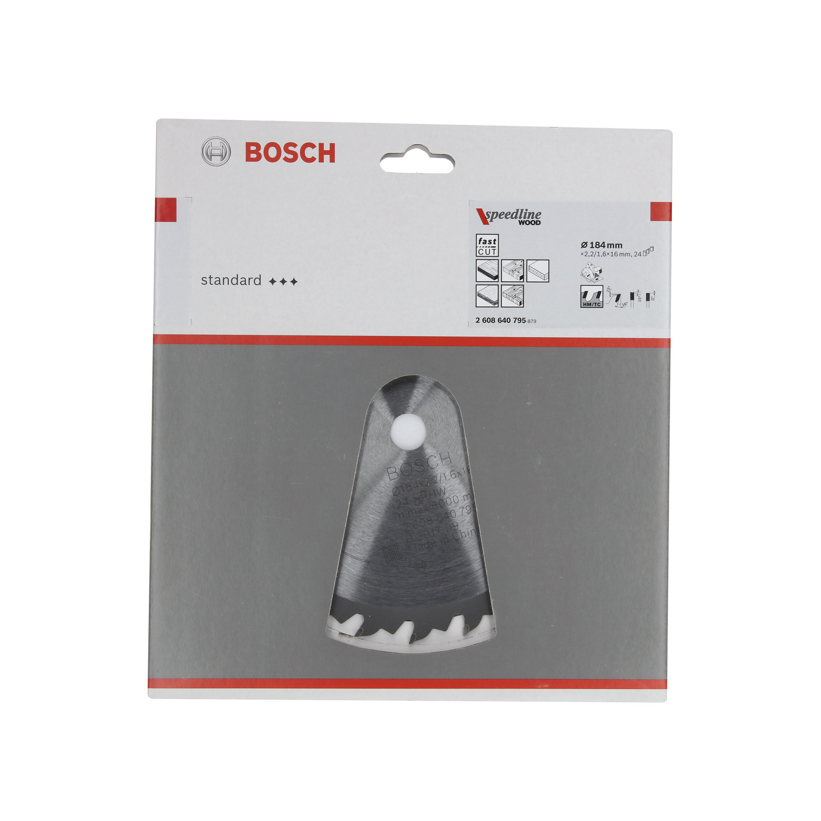 Bosch Kreissägeblatt Speedline Wood, 184 x 16 x 2,4 mm, 24 - 2608640795