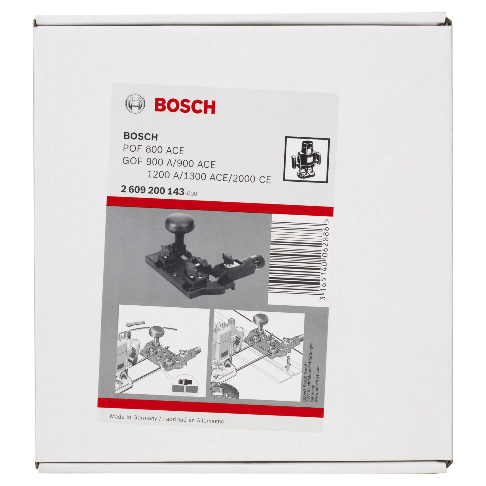 Bosch Fräszirkel und Führungsschienenadapter für Bosch-Oberfräsen Variante 1 - 2609200143