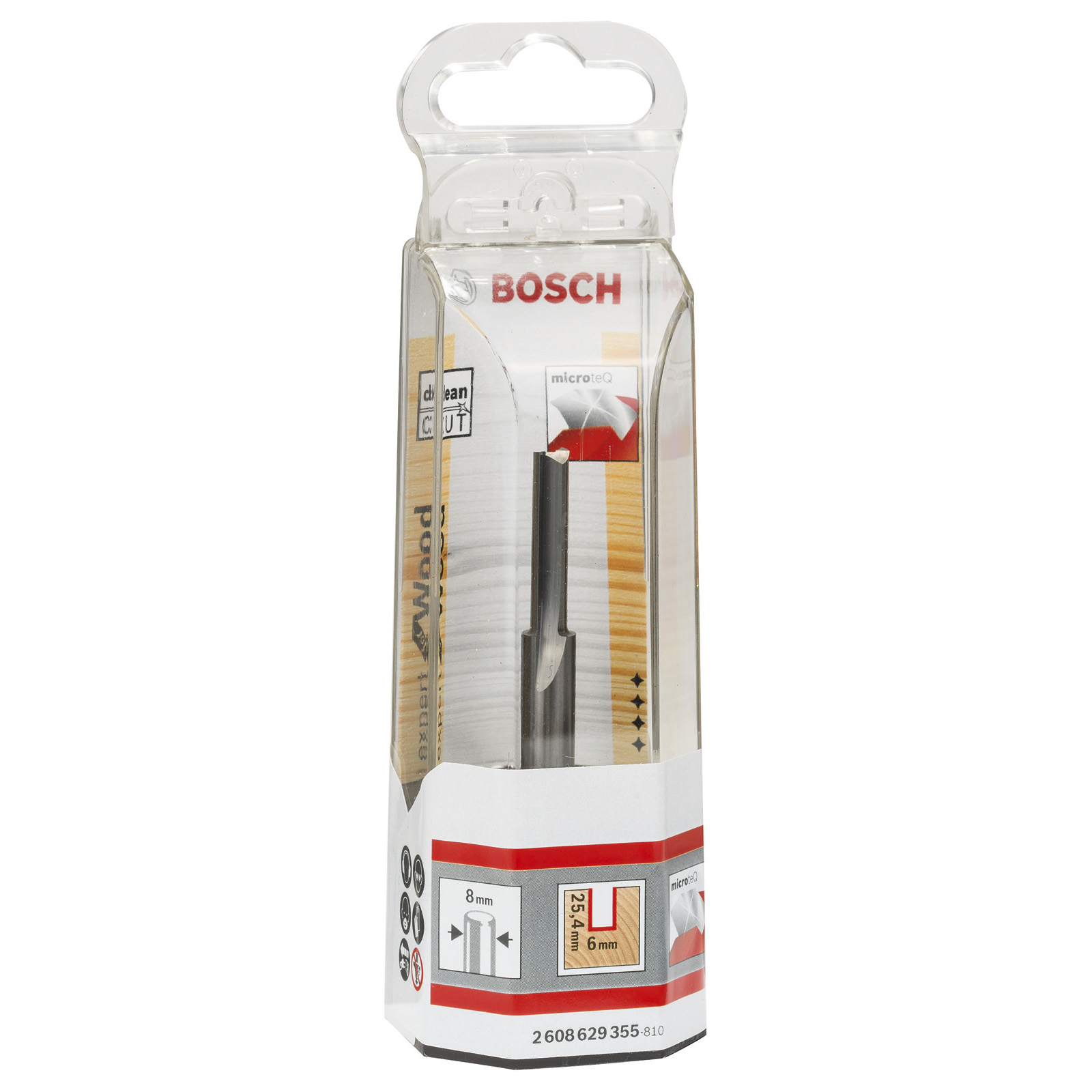 Bosch Nutfräser Expert for Wood Voll-Carbide 8 mm D1 6 mm L 25,4 mm G 76 mm - 2608629355