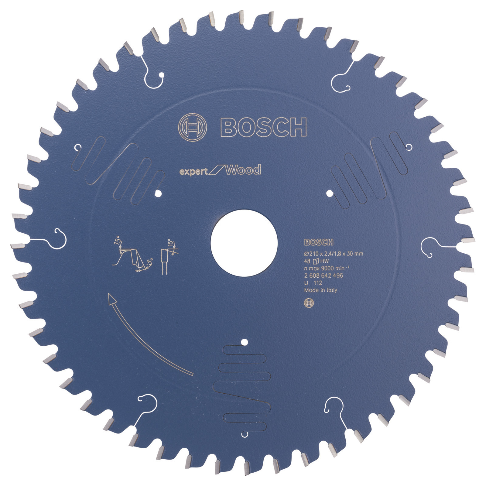 Bosch Kreissägeblatt Expert for Wood für Kapp- und Gehrungssägen 210 x 30 x 2,4 mm 48 - 2608642496