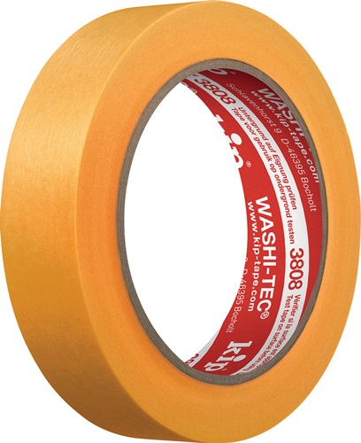 KIP Abdeckband 3808 WASHI-TEC Premium Goldkrepp glatt gelb 50 m x 18 mm Rolle - 3808-18