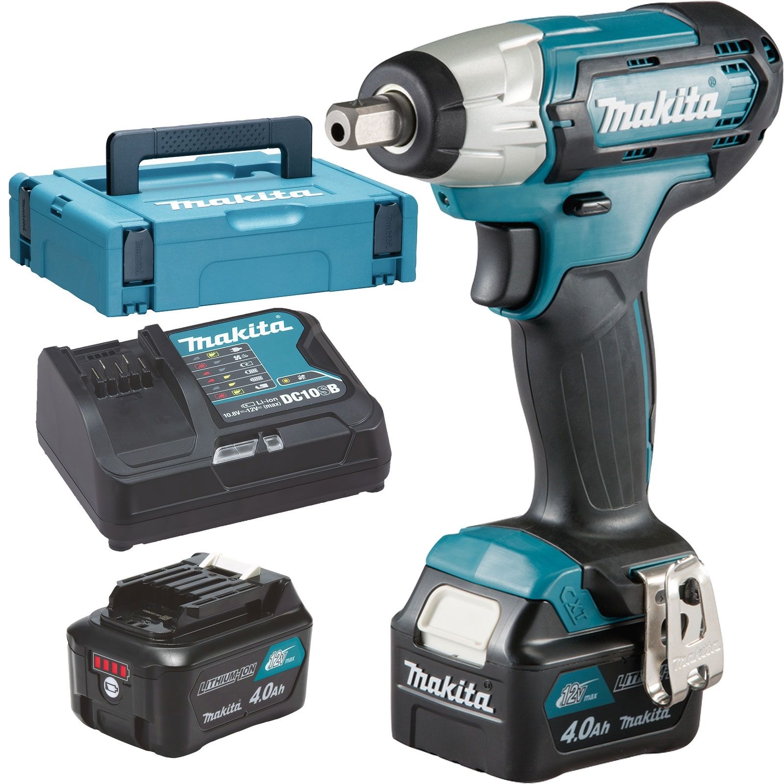 Makita TW141DSMJ Akku-Schlagschrauber 12 V / 2x 4,0 Ah Akku + Ladegerät in Makpac