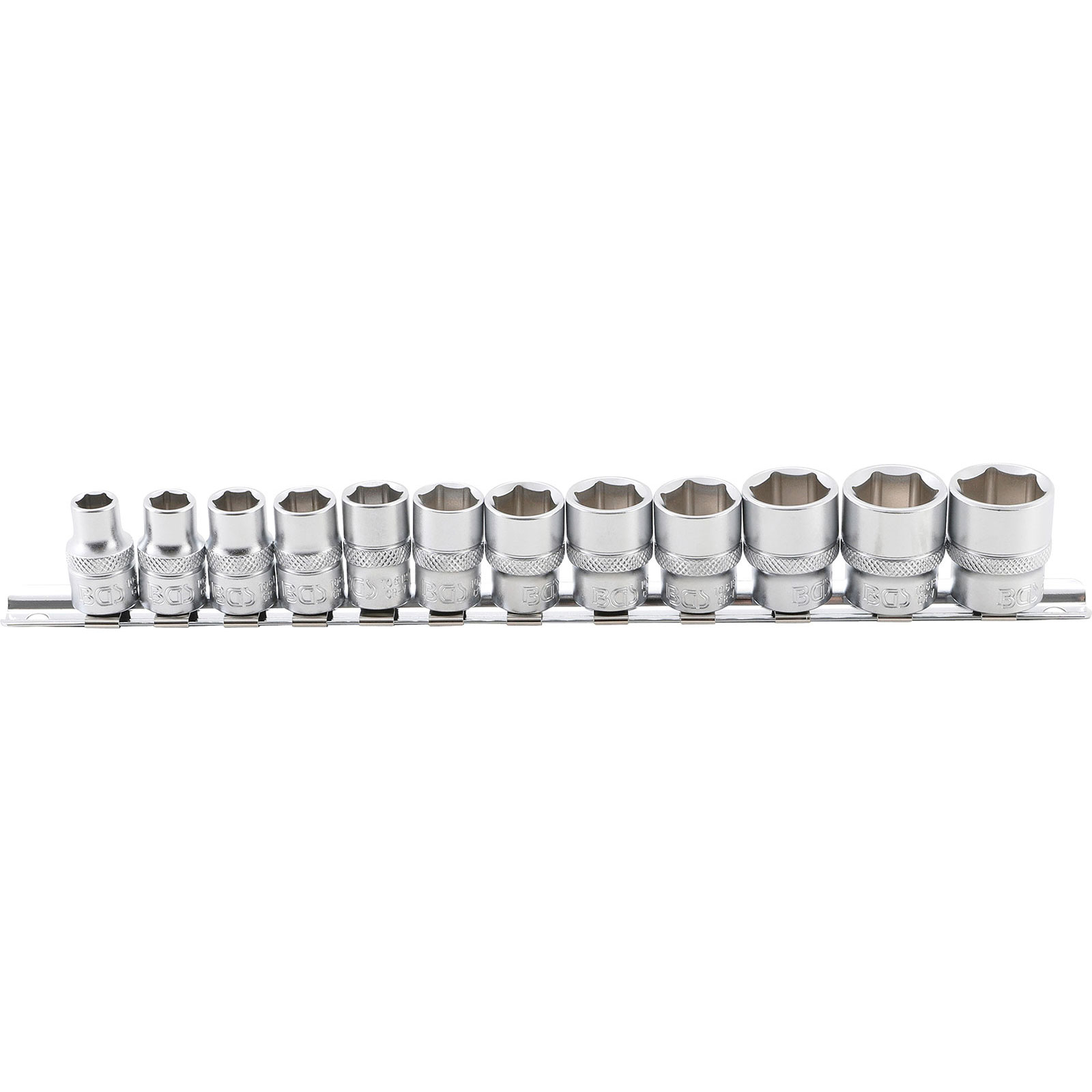 BGS Steckschlüssel-Einsatz-Satz Sechskant Antrieb Innenvierkant 10 mm (3/8") SW 8 - 19 mm 12tlg. - 9104