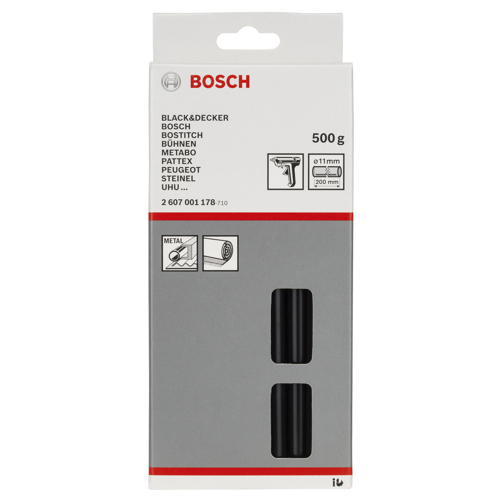 Bosch Schmelzkleber, 11 x 200 mm, 500 g, schwarz -2607001178