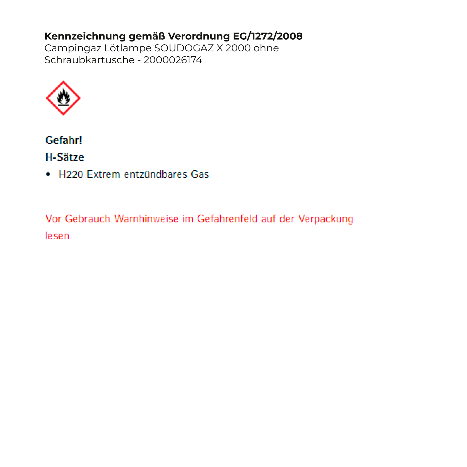 Campingaz Lötlampe SOUDOGAZ X 2000 ohne Schraubkartusche - 2000026174