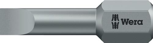 Wera Bit 800/1 TZ für Schlitzschrauben 8 mm Länge 25 mm 1/4″ C6,3 1,6 mm zähhart Torsionszone - 5056240001