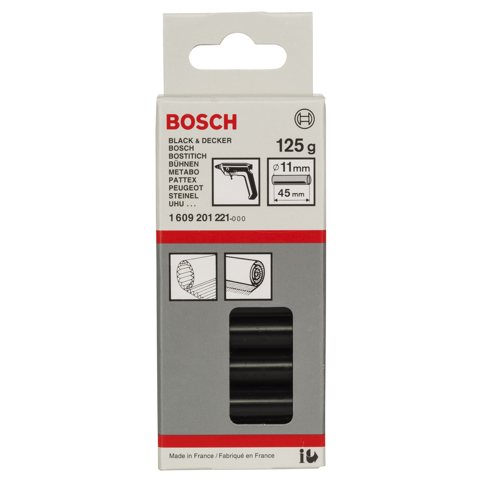 Bosch Schmelzkleber, 11 x 45 mm, 125 g, schwarz -1609201221