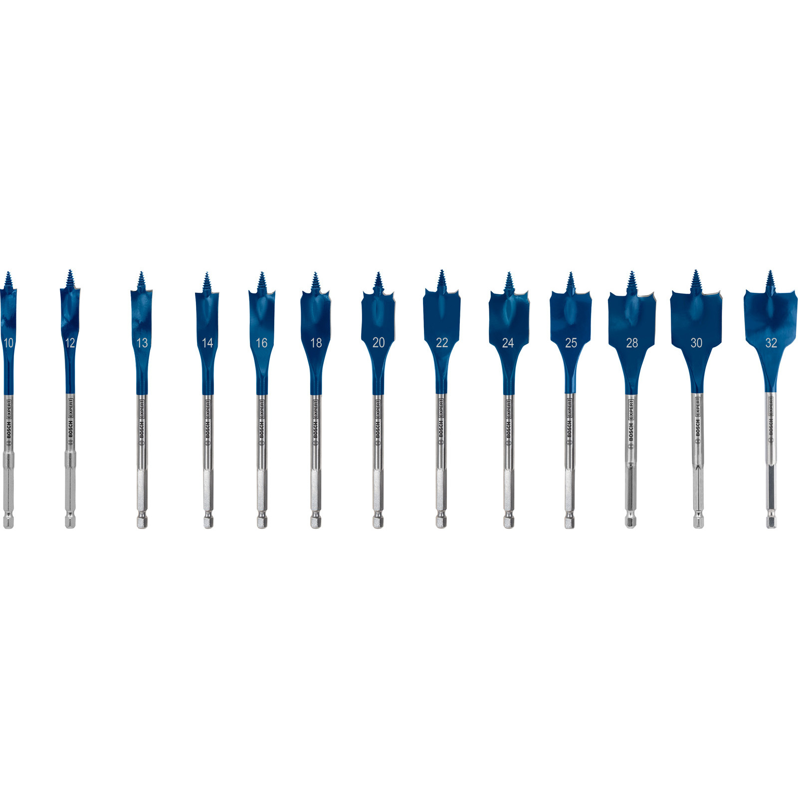 Bosch Expert SelfCut Speed Flachfräsbohrer-Set 10/12/13/14/16/18/20/22/24/25/28/30/32 mm 13tlg. - 2608900336