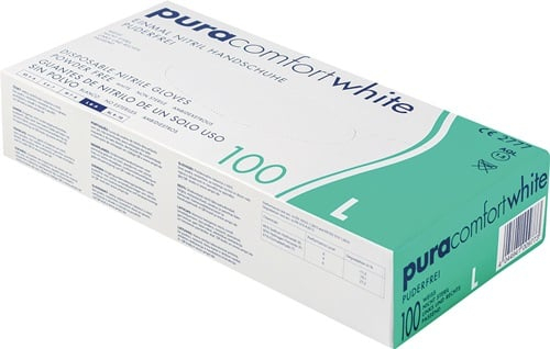 AMPri 100x Einweghandschuhe Pura Comfort White weiß Nitril PSA III