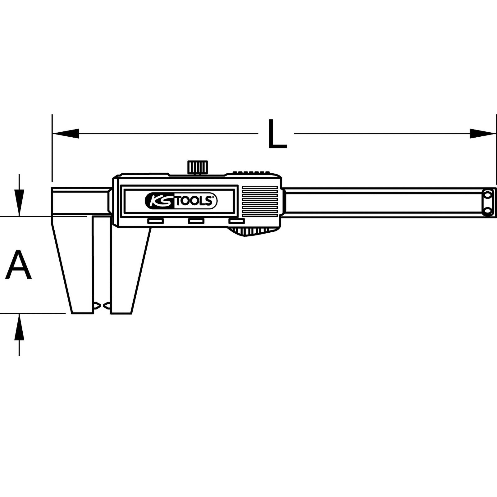 KS TOOLS Digital-Bremsscheiben-Messschieber 0-60 mm 160 mm - 300.0540