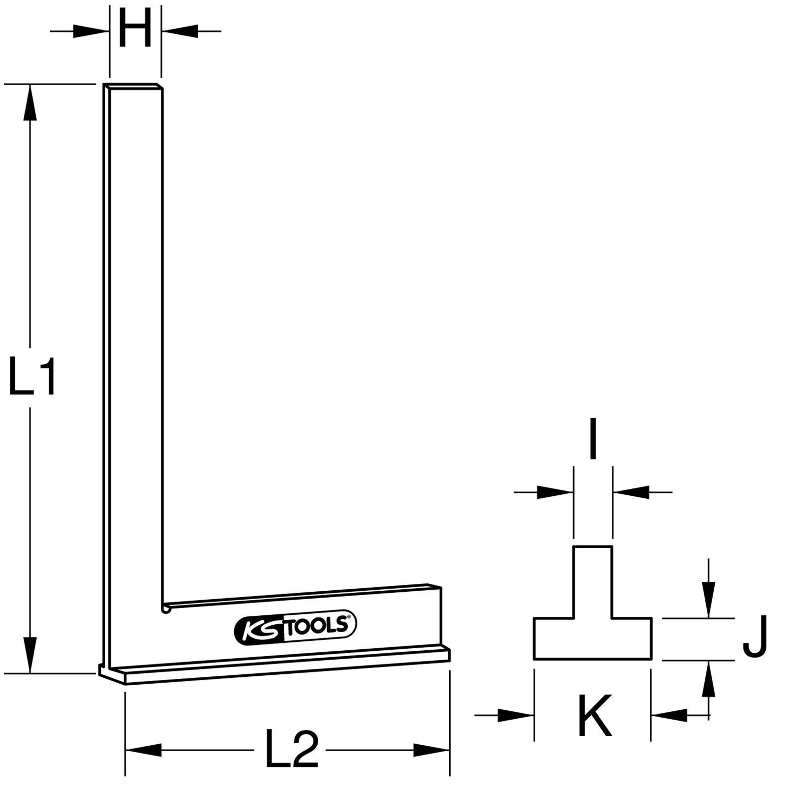 KS TOOLS Anschlagwinkel nach DIN 875/1 300 mm - 300.0214