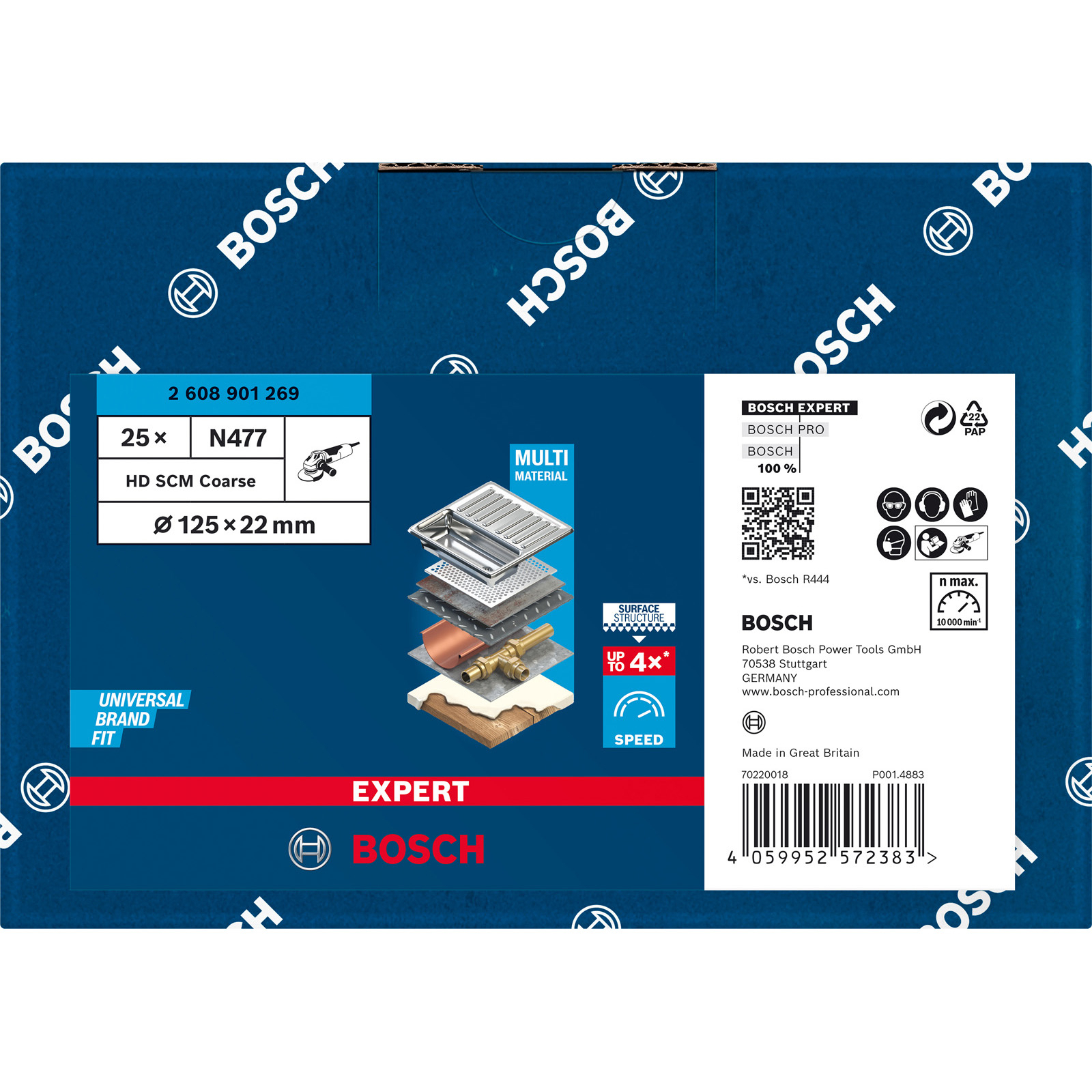 Bosch 25x Expert N477 SCM Scheibe für Winkelschleifer 125 x 22 mm grob - 2608901269