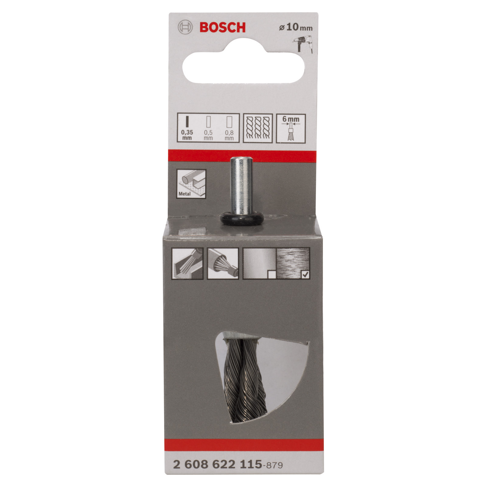 Bosch Pinselbürste gezopfter Stahldraht 0,35 x 10 mm - 2608622115