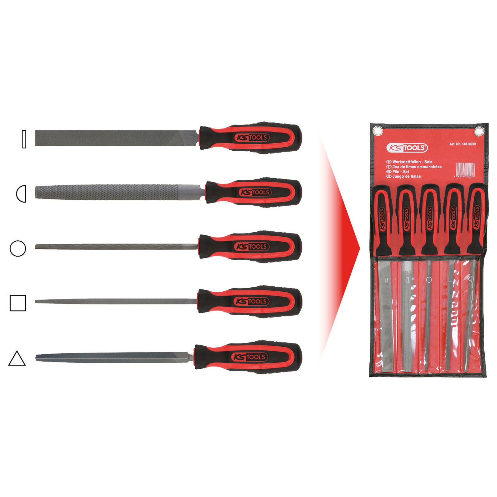 KS TOOLS Werkstattfeilen-Satz 5tlg. - 140.3000