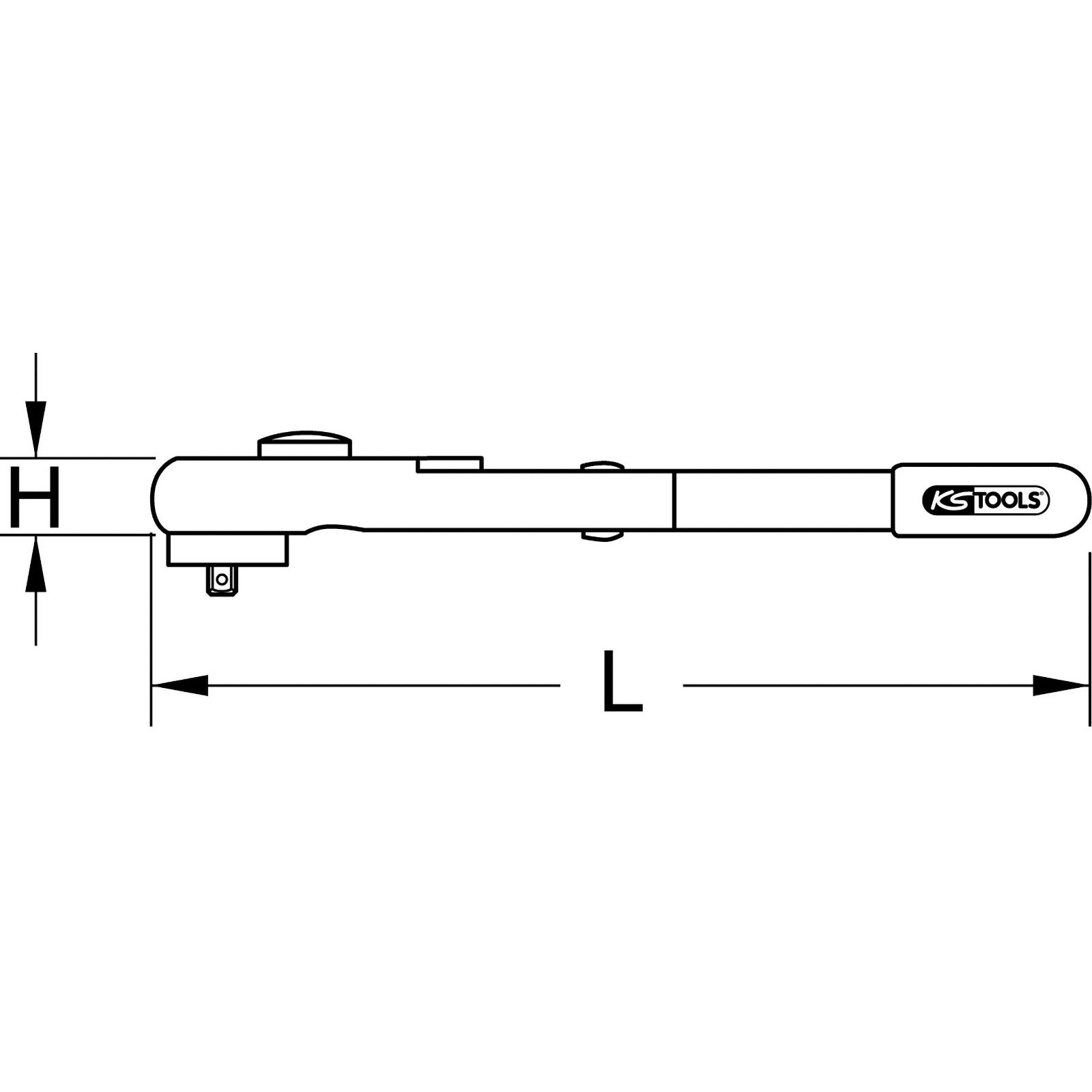 KS TOOLS 1/2" Drehmomentschlüssel mit Schutzisolierung und Umschalt-Ratschenkopf 40 - 220 Nm - 117.1303