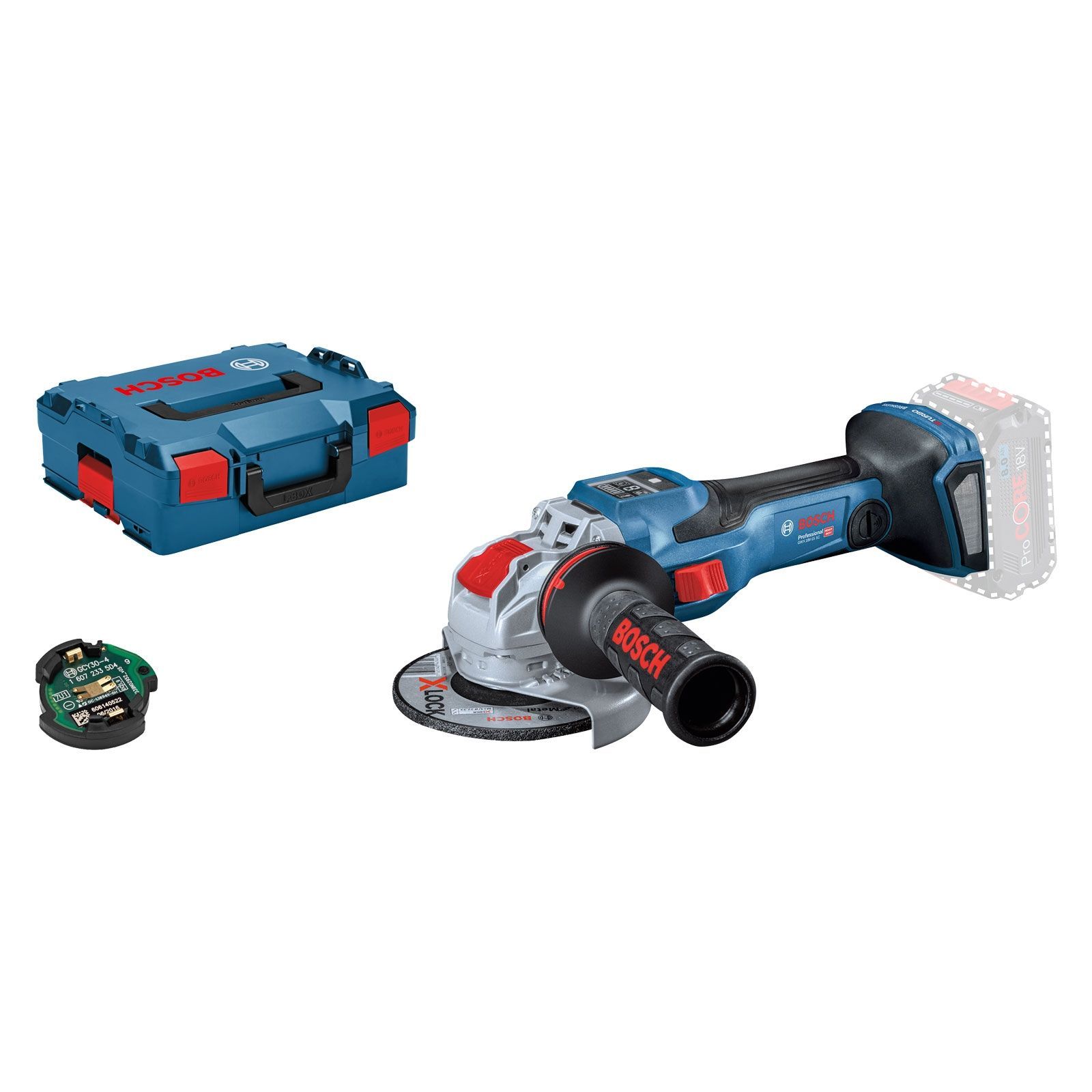 Bosch Akku-Winkelschleifer BITURBO GWX 18V-15 SC Ø 125 mm mit X-LOCK Solo inkl. Zubehör-Set in L-Boxx - 06019H6500