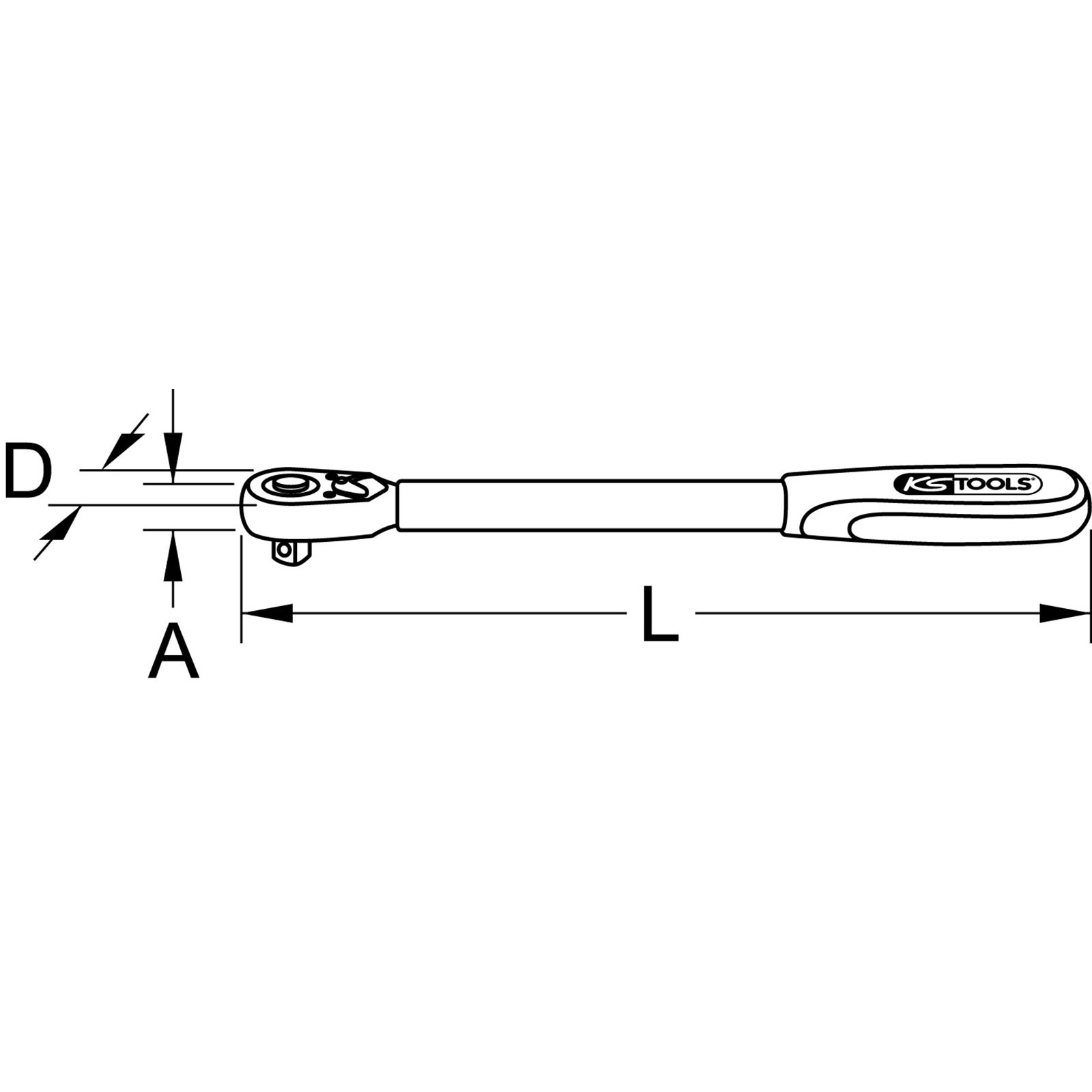 KS TOOLS 1/4" SlimPOWER Teleskop-Gelenk-Umschaltknarre 72 Zahn - 914.1420