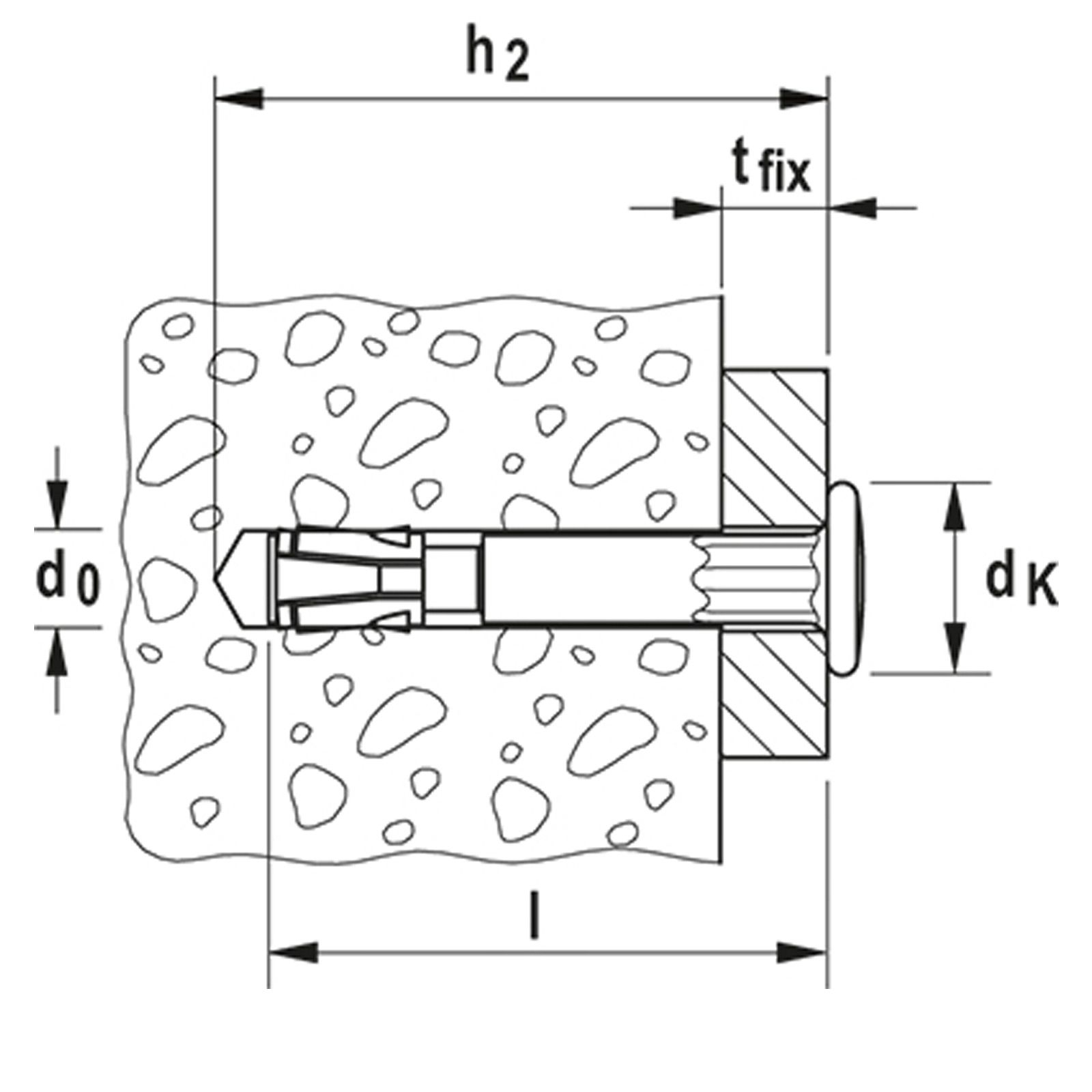 Fischer 100x Nagelanker FNA II 6 x 30/5 mit Nagelkopf galvanisch verzinkt - 044115