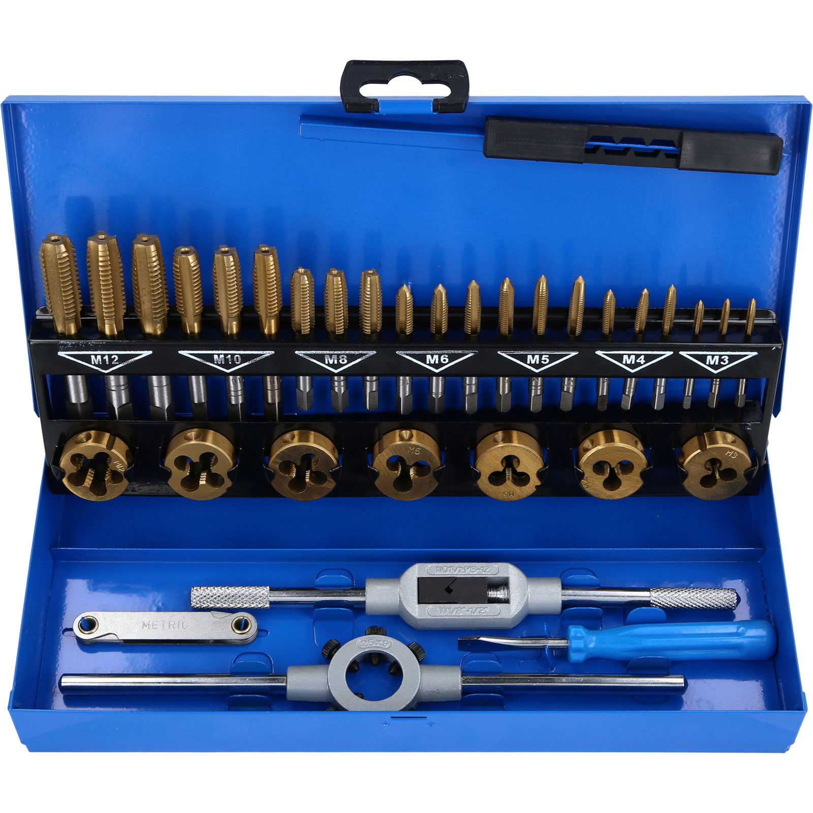 BRILLIANT TOOLS TiN Gewindeschneidwerkzeug-Satz 32tlg. - BT101950