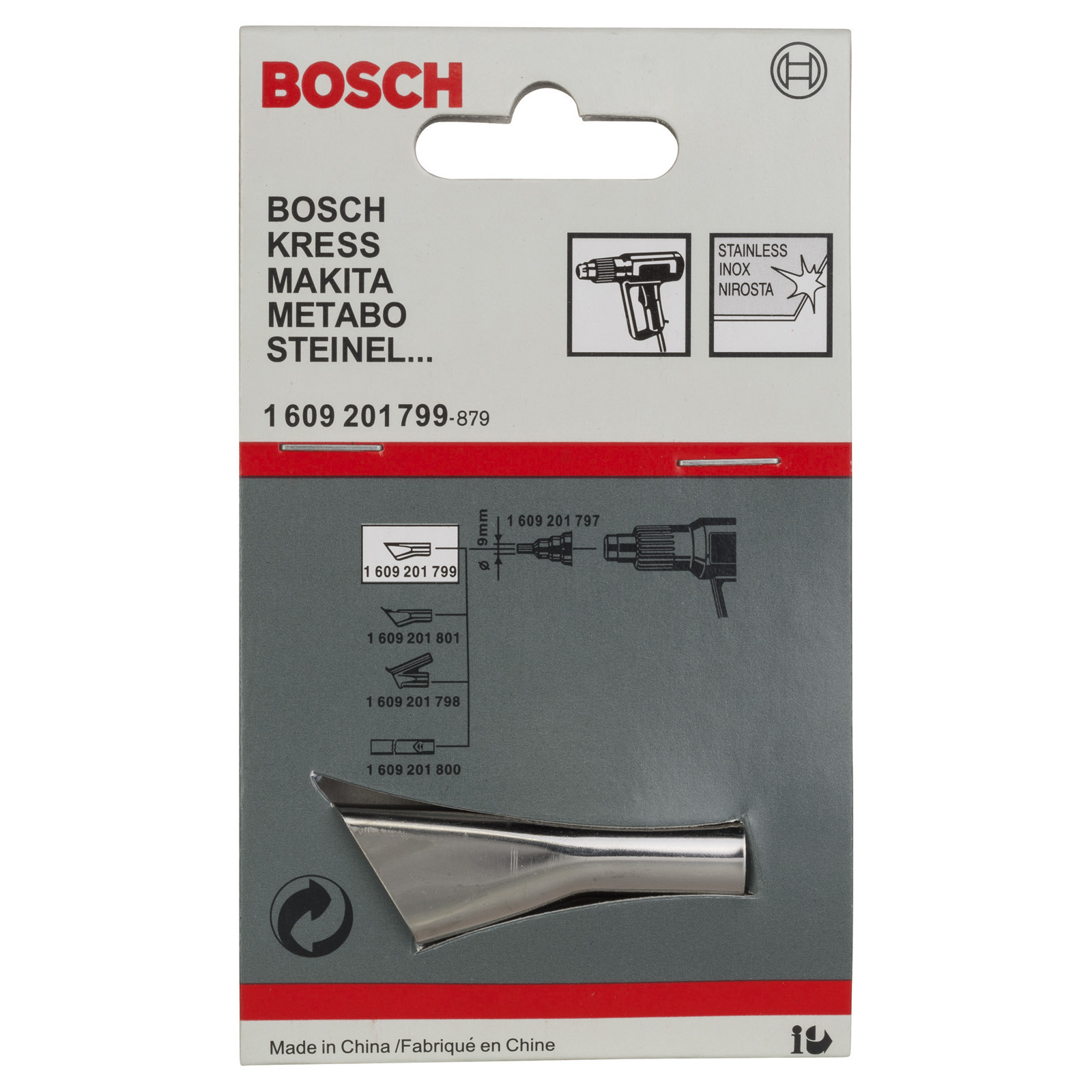 Bosch Schlitzdüse für Bosch-Heißluftgebläse mit Elektronik, 10 mm - 1609201799