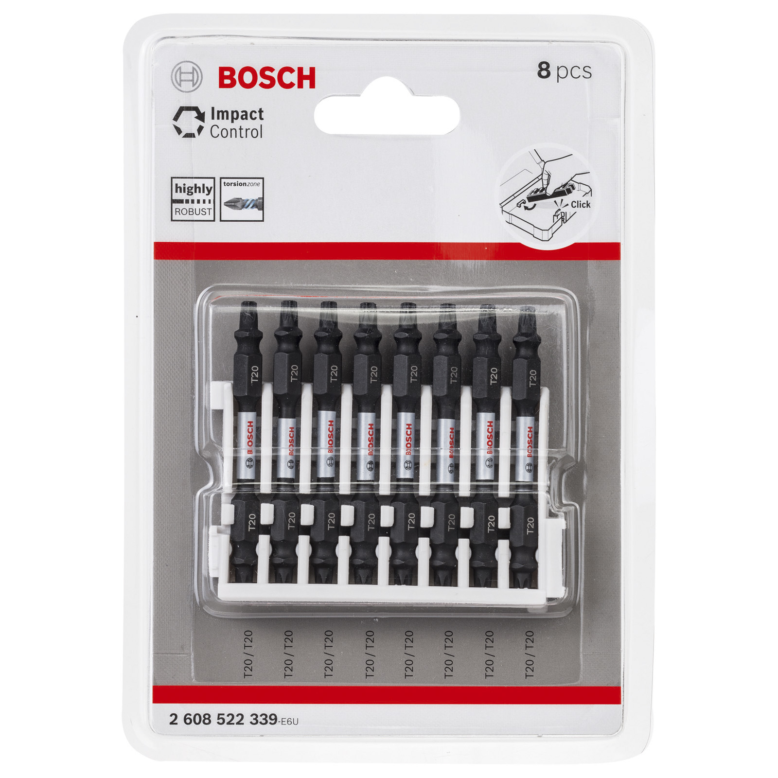 Bosch Schrauberbit-Set Impact Control mit Doppelklinge 8tlg. T20 65 mm - 2608522339